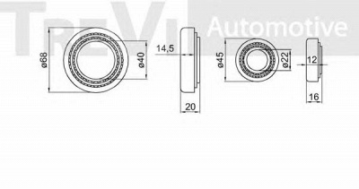 TREVI AUTOMOTIVE wb1657 -  Комплект подшипника ступицы колеса